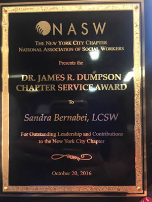 Dr. James R. Dumpson Chapter Service Award for Outstanding Leadership and Contribution to the New York City Chapter